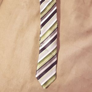Men's tie - green, white, grey, silver combo